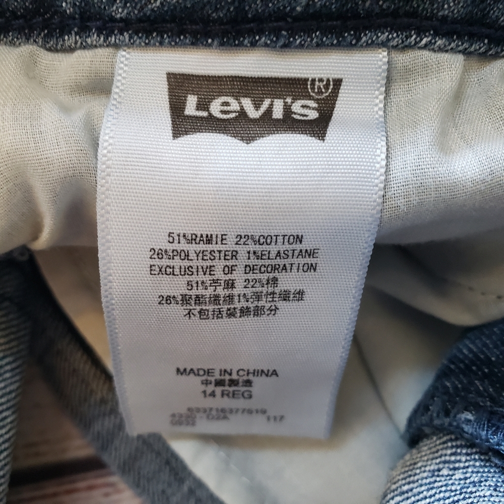 Levi's Strauss Shorty Short Daisy Blue Jeans 14 - Picture 4 of 9